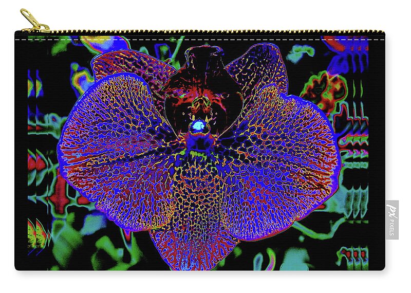 Flower Zip Pouch featuring the digital art Night Moth by Larry Beat