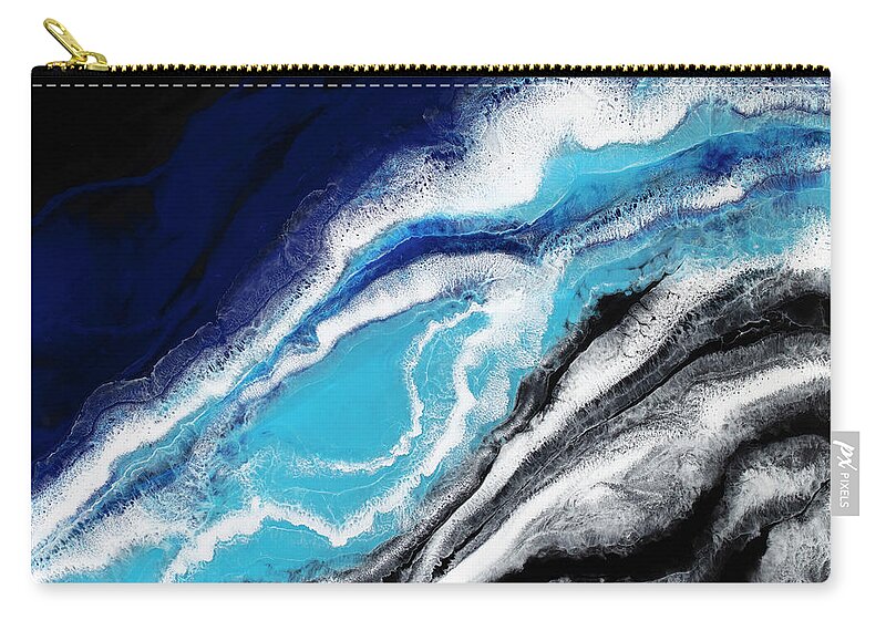 Ocean Zip Pouch featuring the painting Night Moves by Tamara Nelson