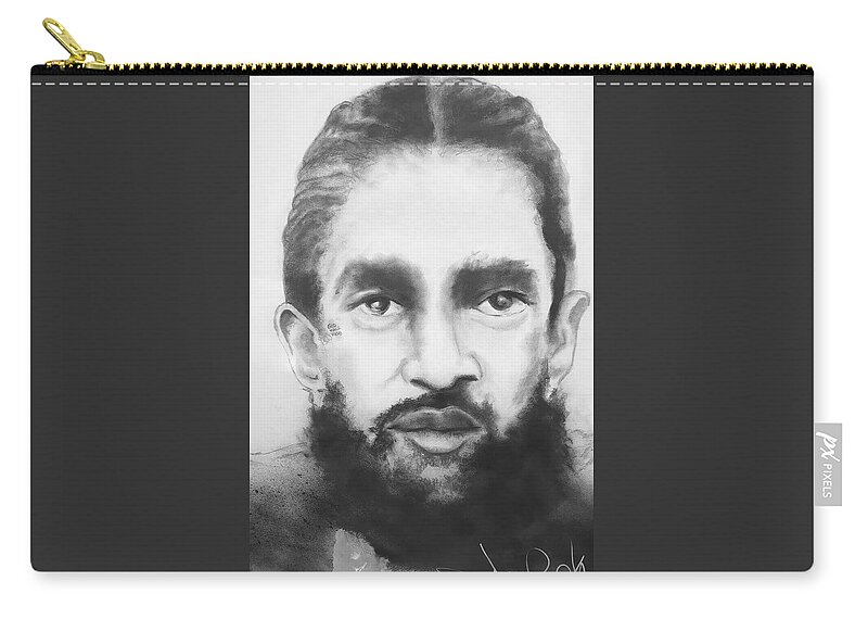  Carry-all Pouch featuring the drawing Nipsey by Angie ONeal