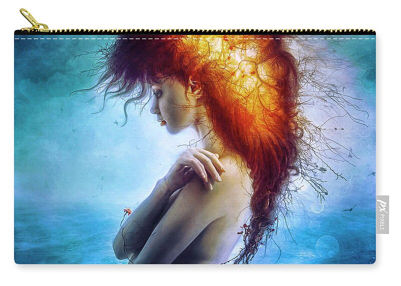 Surreal Carry-all Pouch featuring the digital art Nirvana by Mario Sanchez Nevado