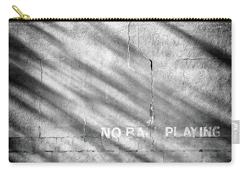  Zip Pouch featuring the photograph No Ball Playing by Steve Stanger