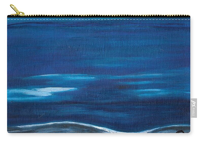 Blue Zip Pouch featuring the painting No End in Sight by Esoteric Gardens KN