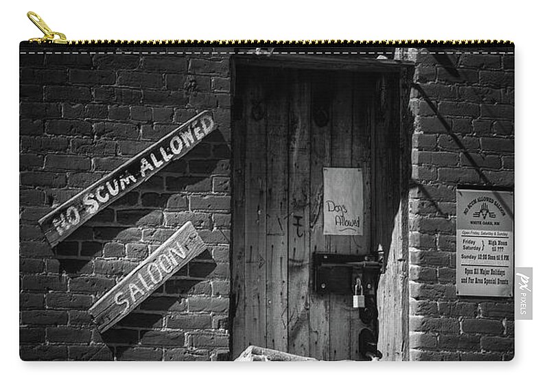 No Scum Allowed Saloon Carry-all Pouch featuring the photograph No Scum Allowed Saloon by Doug Sturgess