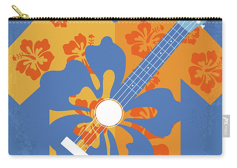 Blue Hawaii Zip Pouch featuring the digital art No1204 My Blue Hawaii minimal movie poster by Chungkong Art