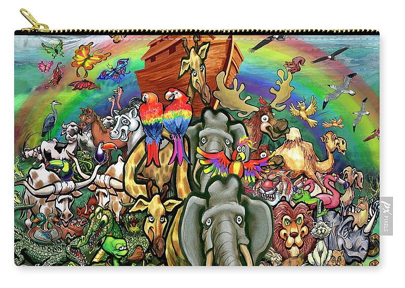 Noah's Ark Zip Pouch featuring the painting Noah's Ark by Kevin Middleton