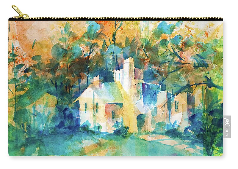 Historic Zip Pouch featuring the painting Squire's Castle by Lee Beuther