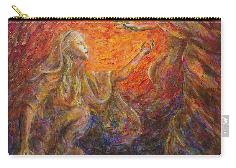 Mary Zip Pouch featuring the painting Noli Me Tangere by Nik Helbig