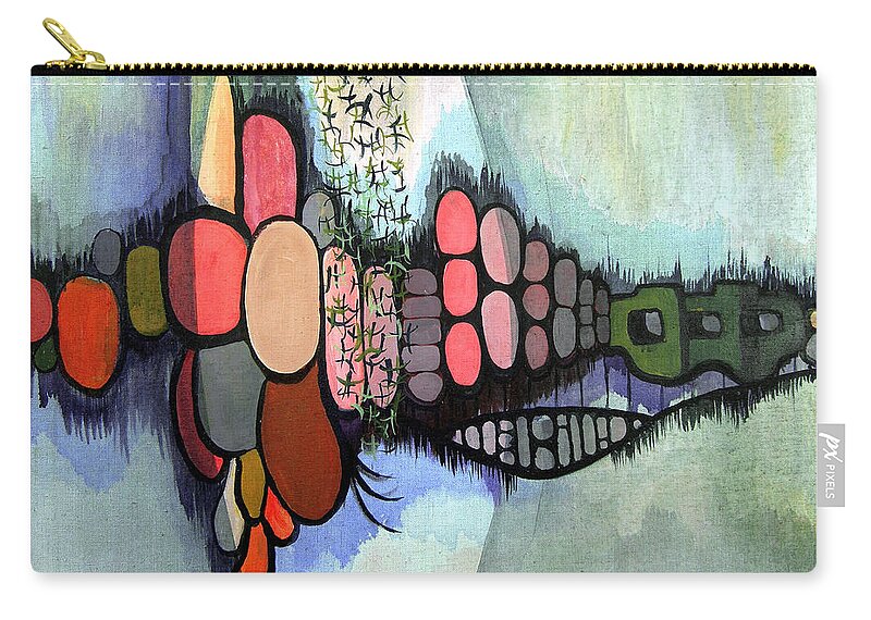 Ovals Zip Pouch featuring the painting Nonobjective - 720218 by Sam Sidders