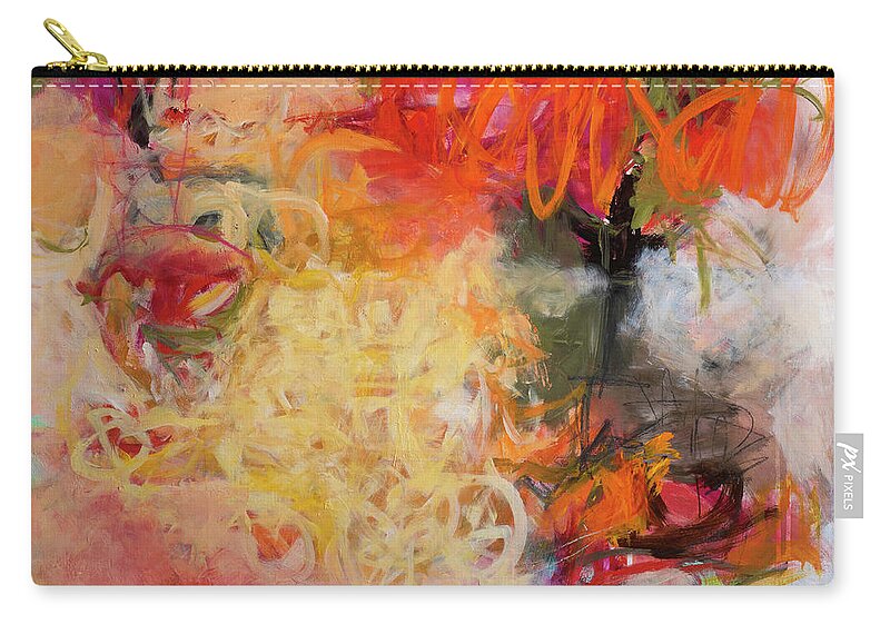 Abstract Art Zip Pouch featuring the painting Nope, Not This by Jane Davies