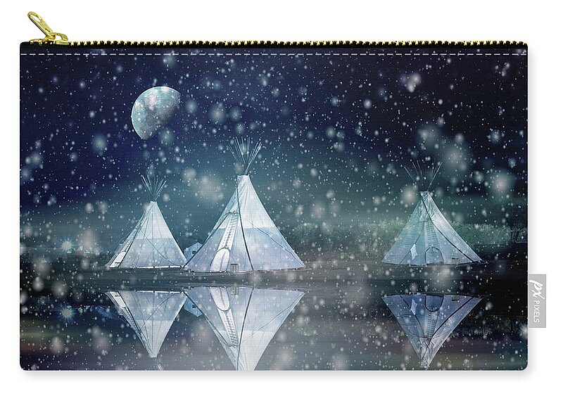 Teepee Zip Pouch featuring the photograph North of 60 by Andrea Kollo