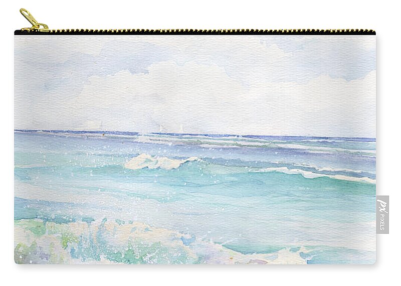 North Shore Zip Pouch featuring the painting 'North Shore Swell by Penny Taylor-Beardow