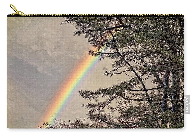 Rainbow Carry-all Pouch featuring the photograph Northern Forest Rainbow by Russ Considine