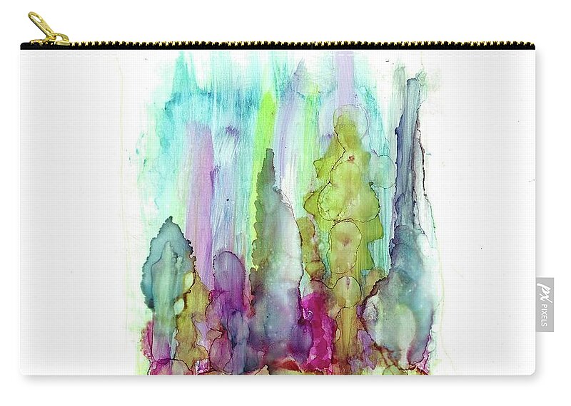 Landscape Carry-all Pouch featuring the painting Northern Lights by Katy Bishop