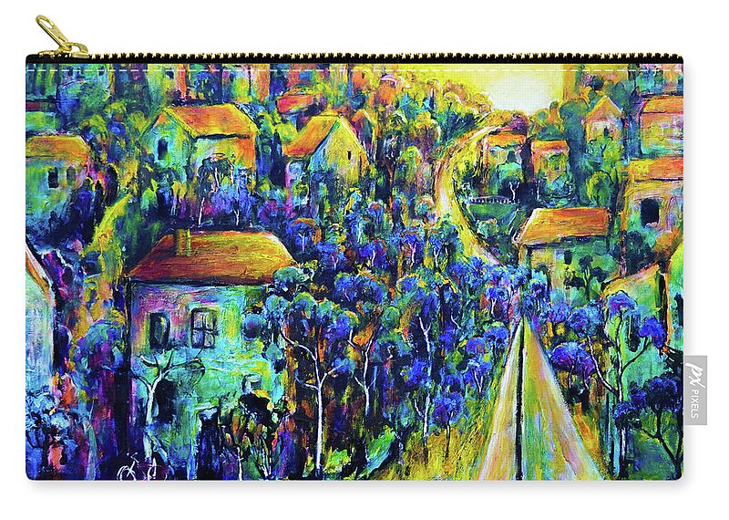 Landscape Zip Pouch featuring the painting Not forgotten painting of Perth by Jeremy Holton