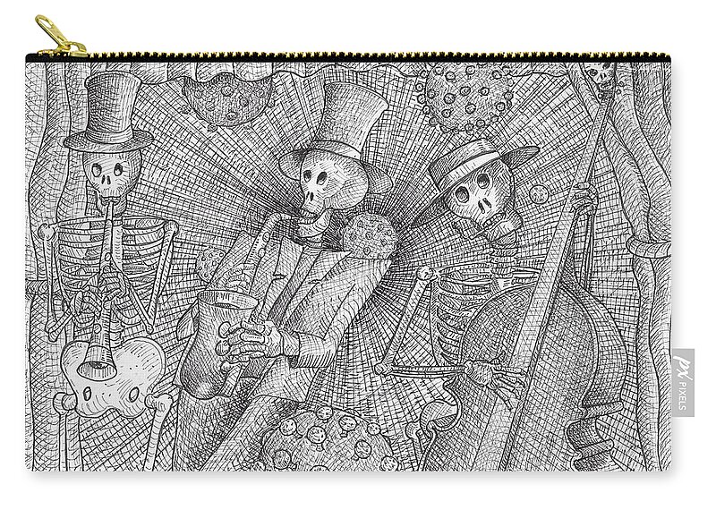 Bonz Zip Pouch featuring the drawing Nothing to fear by the Bonz Band by Gerry High
