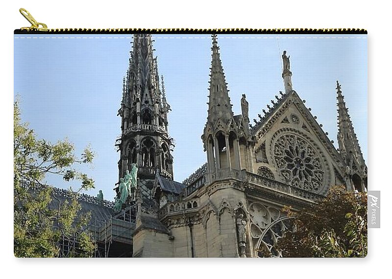 Notre-dame De Paris Zip Pouch featuring the photograph Notre-Dame de Paris 5 by Mingming Jiang