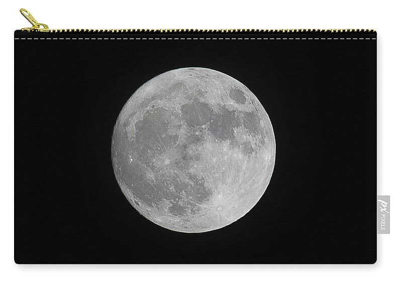 Moon Zip Pouch featuring the photograph November 2016 Supermoon by K Bradley Washburn