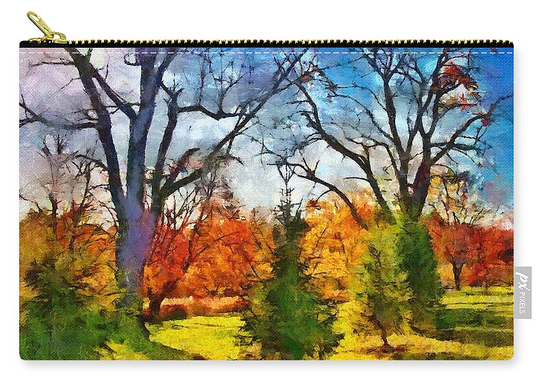 Autumn Carry-all Pouch featuring the mixed media November Field by Christopher Reed