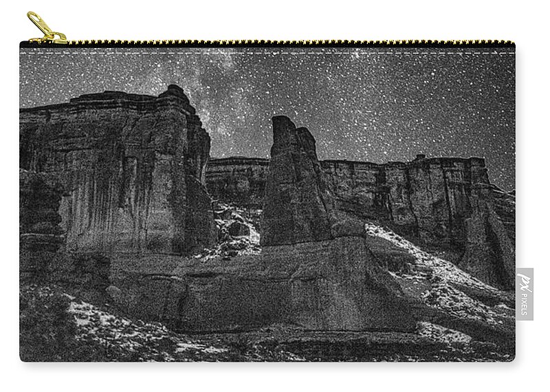 Astro Photography Zip Pouch featuring the photograph November Milky Way From Arches National Park by Dan Norris