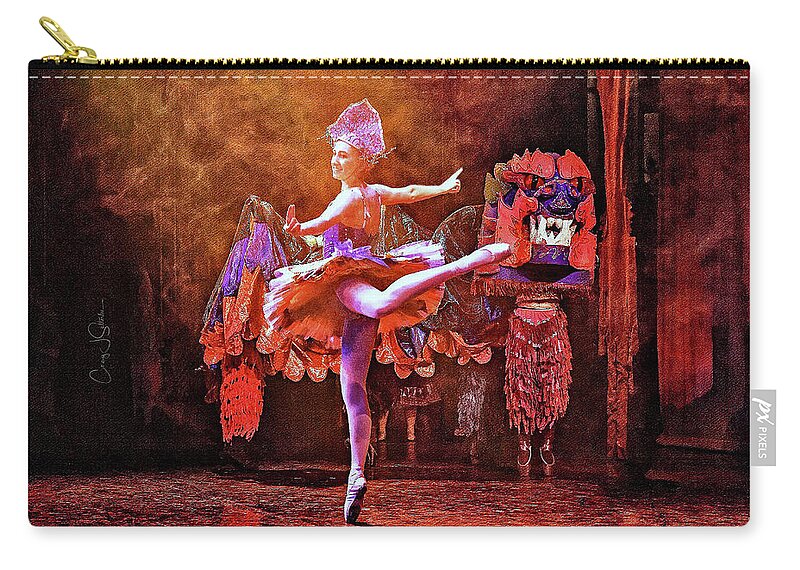 Ballerina Zip Pouch featuring the photograph Nutcracker-Chinese Dragon Dance by Craig J Satterlee