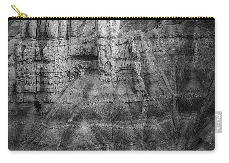 Bryce Canyon Zip Pouch featuring the photograph NYC Skyline sunglow and Moon BW by Susan Candelario
