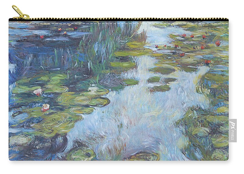 Giverny Zip Pouch featuring the painting Nympheas Patterns by David Lloyd Glover