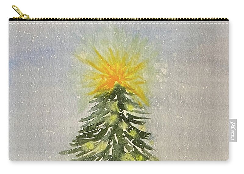 Christmas Zip Pouch featuring the painting O Christmas Tree by Lisa Neuman