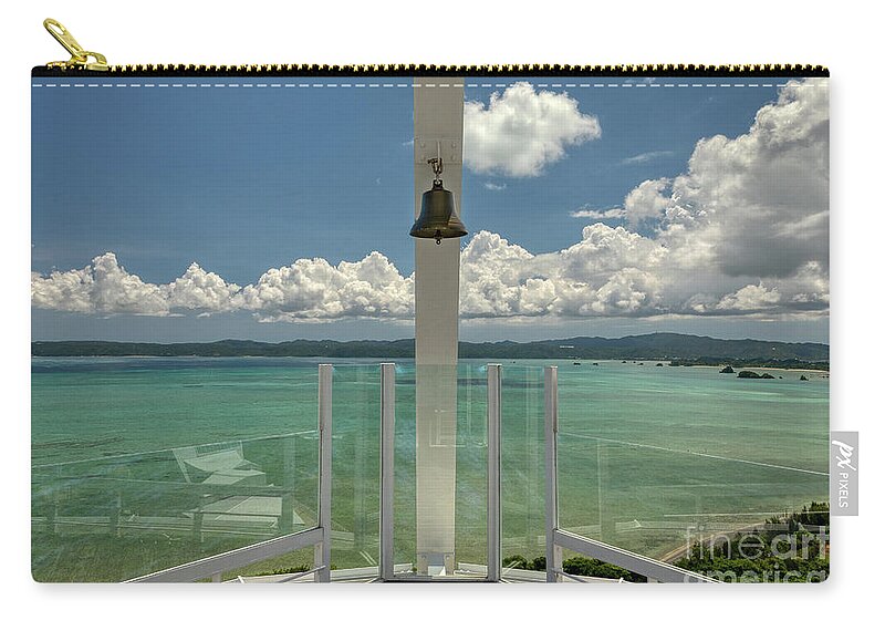 White Observation Tower Zip Pouch featuring the photograph Observe by Rebecca Caroline Photography