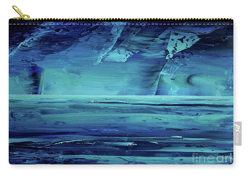 Ocean Zip Pouch featuring the painting Ocean Abstract by Denys Kuvaiev
