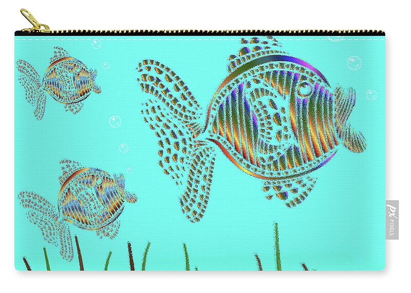 Sea Zip Pouch featuring the digital art Ocean Ripple Pane 2 Lucy and the Twins by David Dehner