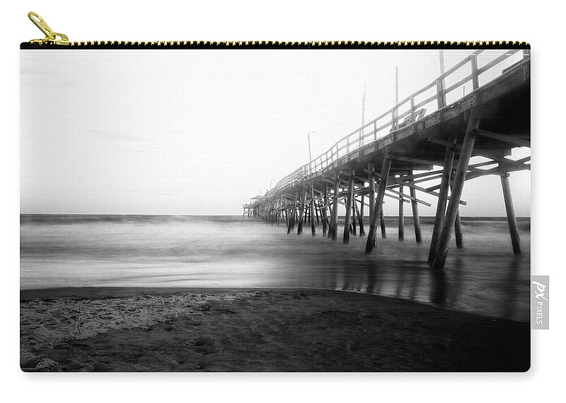 Fishing Zip Pouch featuring the photograph Oceanic Fishing Pier Atlantic Beach North Carolina by Bob Decker