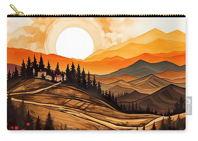  Zip Pouch featuring the painting Ochre Art by Lourry Legarde