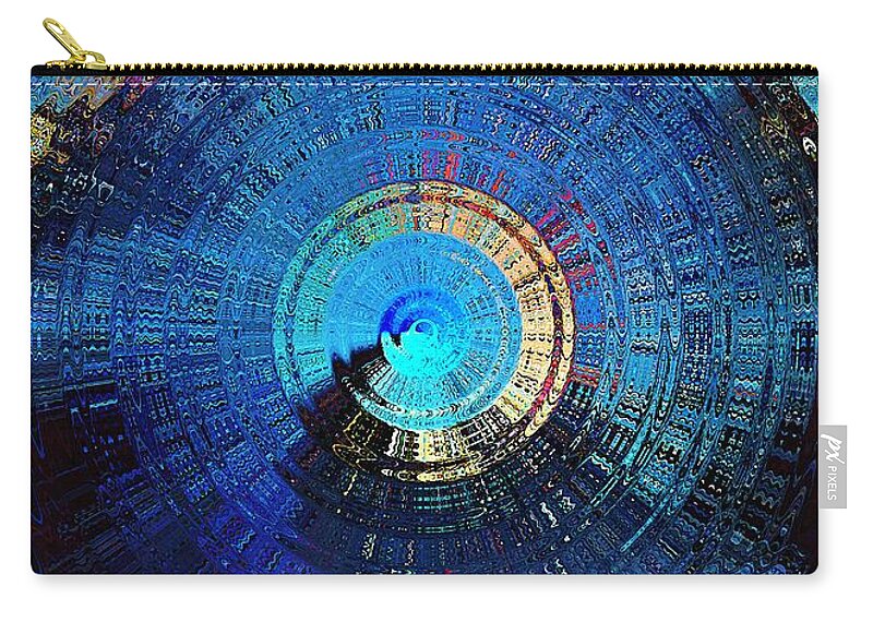 Blue Carry-all Pouch featuring the digital art Octo Gravitas by David Manlove