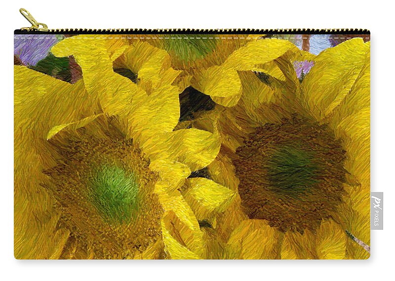 Sunflower Zip Pouch featuring the photograph Ode to Vincent by Katherine Erickson