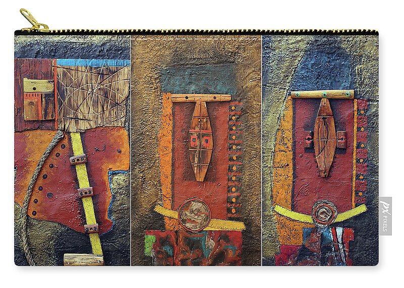 African Art Carry-all Pouch featuring the painting Odyssey by Michael Nene