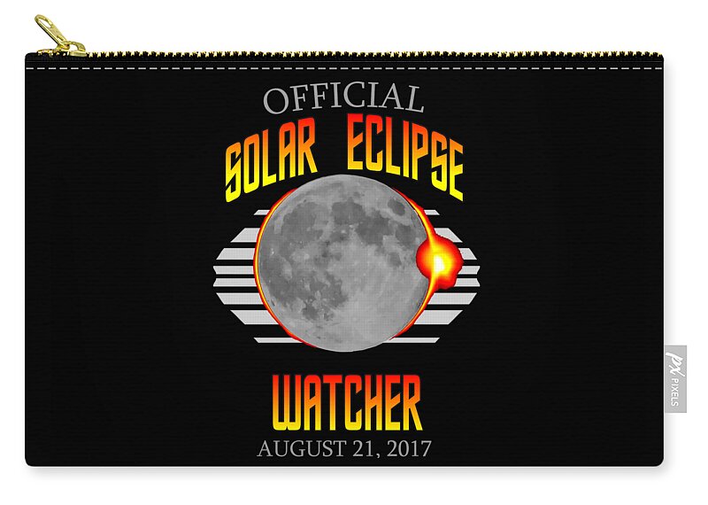 Funny Zip Pouch featuring the digital art Official Solar Eclipse Watcher by Flippin Sweet Gear