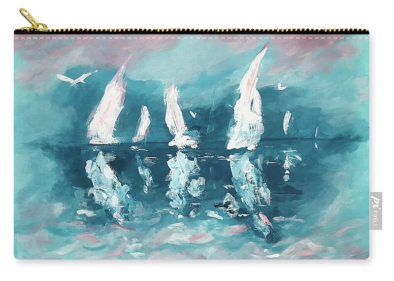 Art Carry-all Pouch featuring the painting Offshore by Deborah Smith