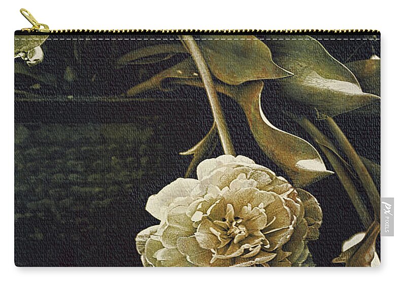 Dahlia Zip Pouch featuring the photograph Oh, The Weight Of Beauty by Rene Crystal