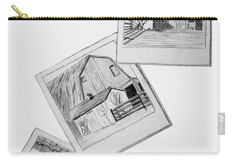 Barn Zip Pouch featuring the photograph Okawville Barn Triptic by Garry McMichael