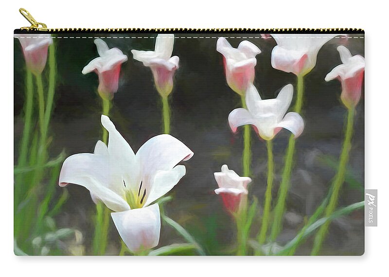 Oklahoma Zip Pouch featuring the photograph Oklahoma Flower Pink Rain Lily by Bert Peake