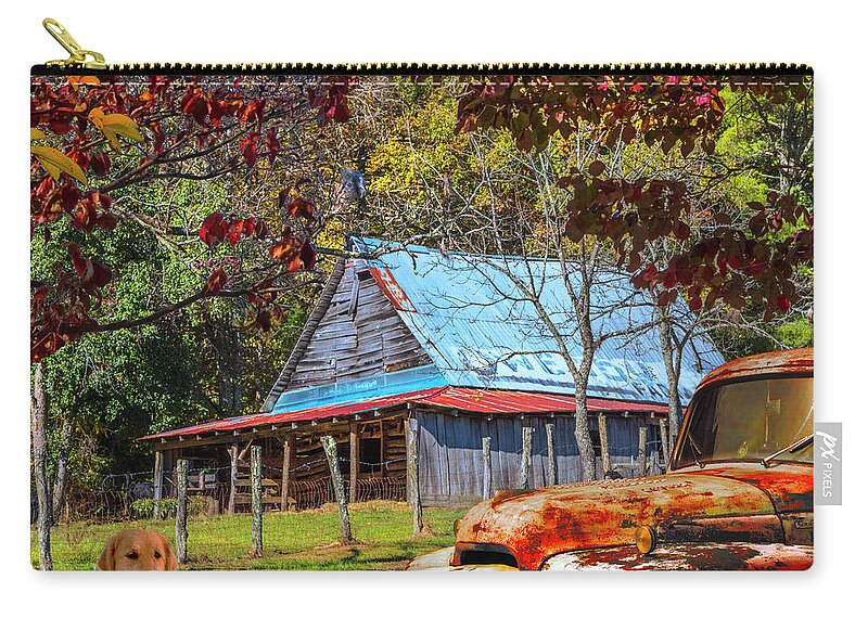 1951 Carry-all Pouch featuring the photograph Ol' Country Rust in Square by Debra and Dave Vanderlaan