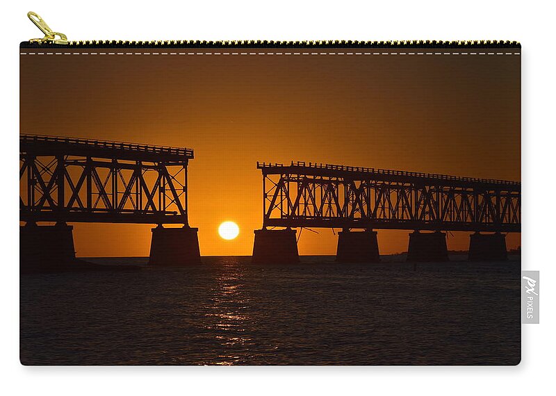 Old Carry-all Pouch featuring the photograph Old Bahia Honda Rail Bridge Sunset by Monika Salvan