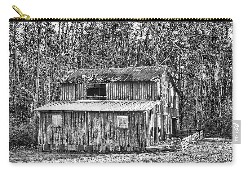 Barn Zip Pouch featuring the photograph Old Barn on Nine Mile Road - Newport North Carolina by Bob Decker