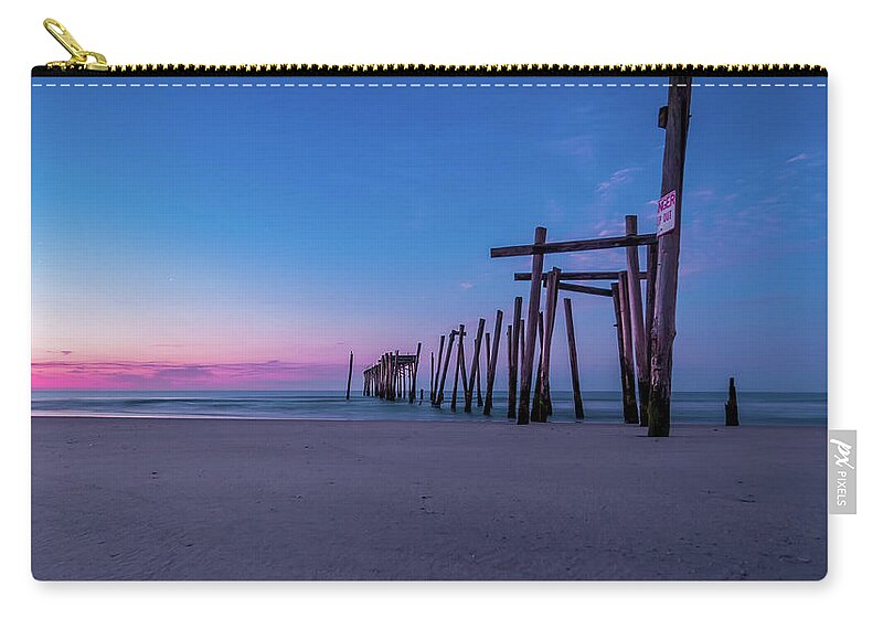 59th Pier Zip Pouch featuring the photograph Old Broken 59th Street Pier 2 by Louis Dallara