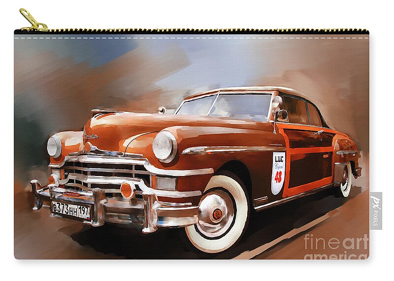 Cars Zip Pouch featuring the painting Old car aer12 by Gull G