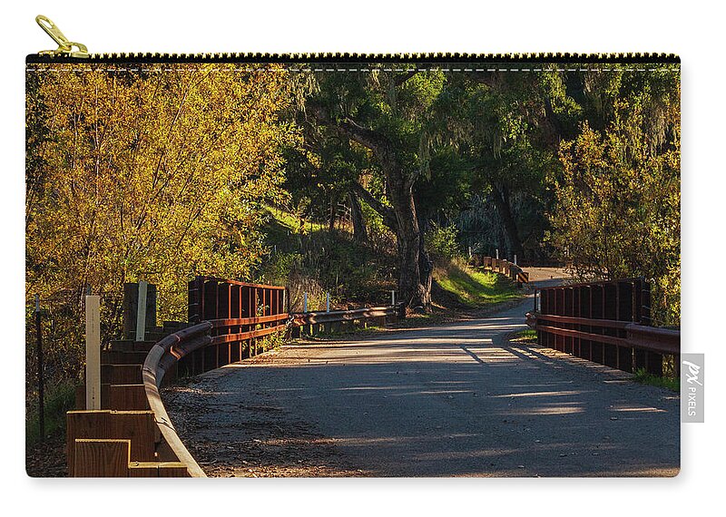 Tree Zip Pouch featuring the photograph Old Country Road by Ryan Huebel