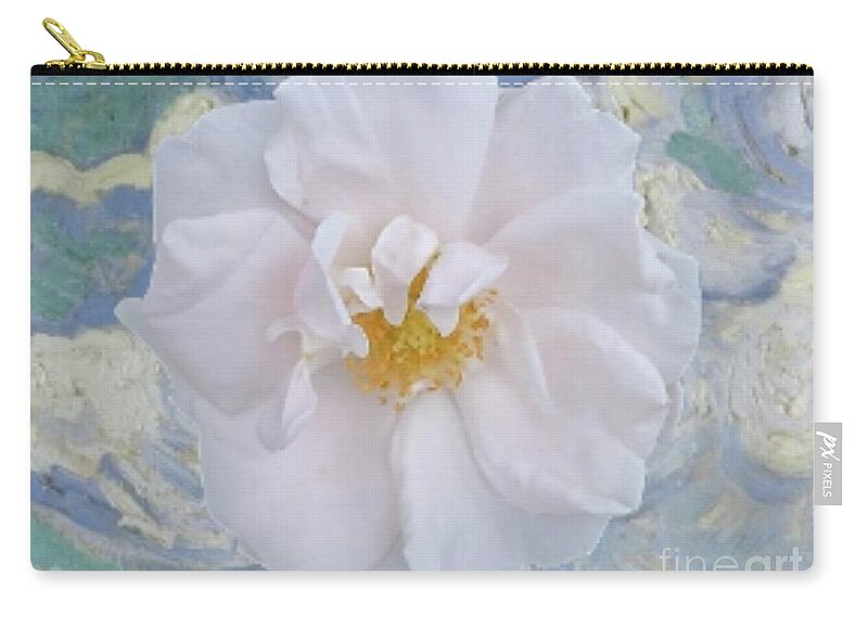 Art Zip Pouch featuring the photograph Old Fashioned White Rose by Jeannie Rhode