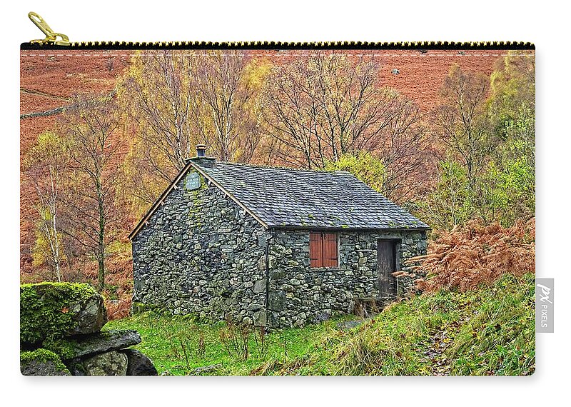 Bark House Zip Pouch featuring the photograph Old Lake DIstrict Stone Building by Martyn Arnold