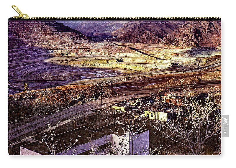 Photograph Zip Pouch featuring the photograph Old Morenci Arizona Humbolt School 1982 by John A Rodriguez