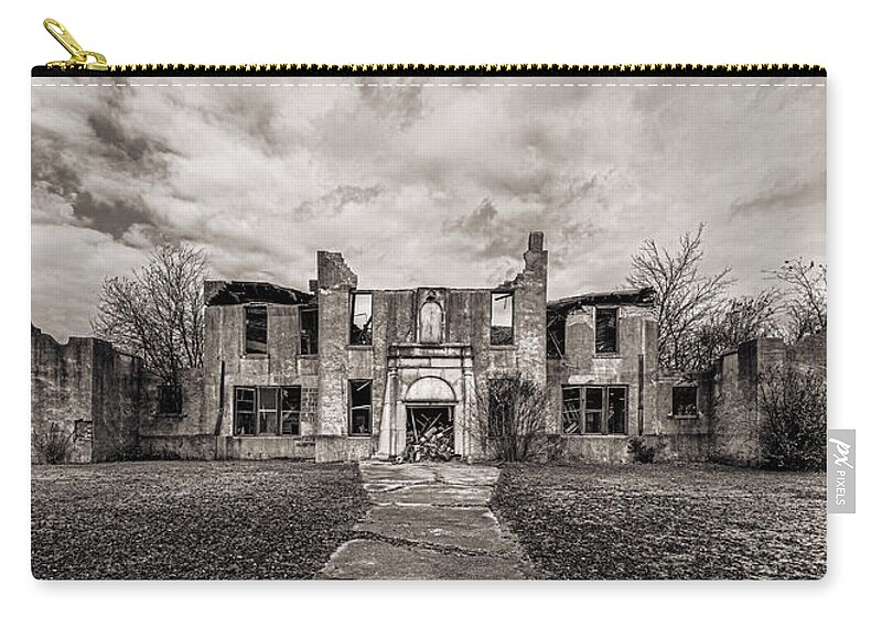 Abandoned Zip Pouch featuring the photograph Old Mosheim School by Mike Schaffner